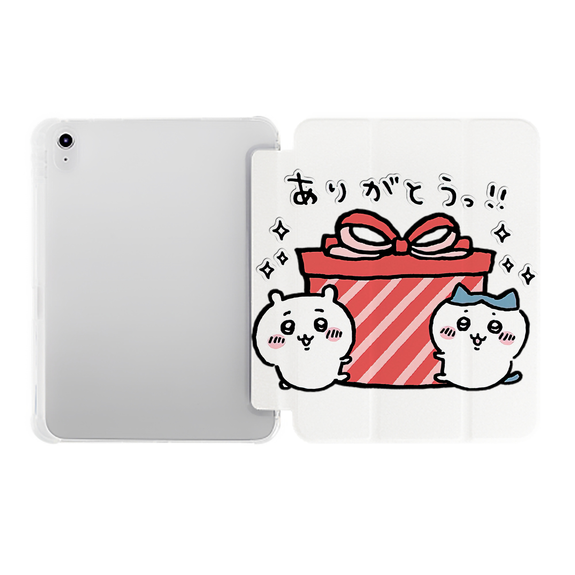 （画像用） ちいかわ ハチワレ Chii-kawa hachiware IPad ケース ペン収納付き 三つ折りスタンド PUレザー×シリコン 対応機種9.5/10.5/10.9インチ